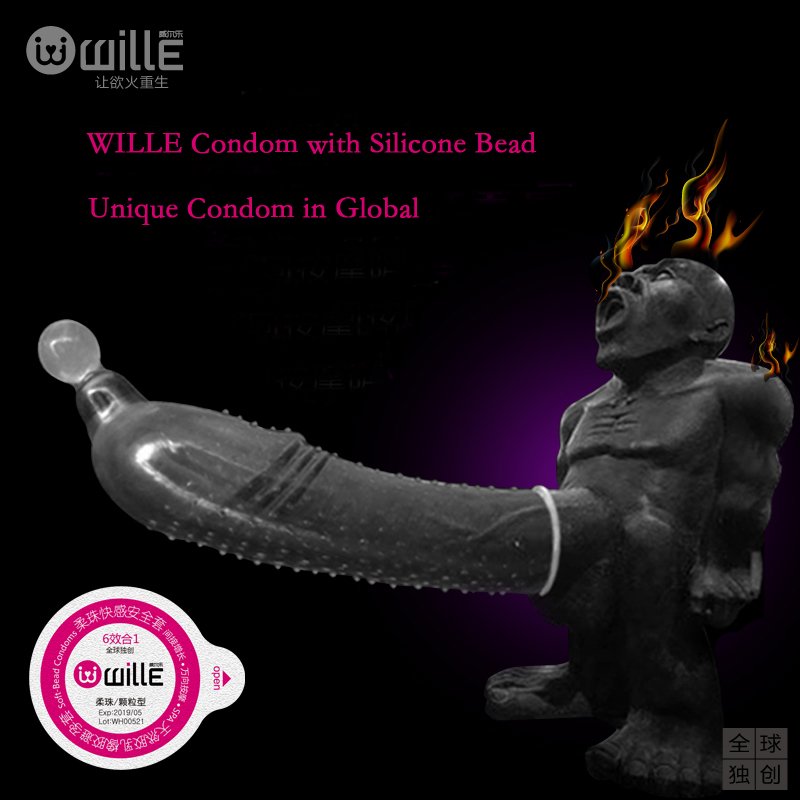 Unbelieve Wille Condoms with Silicone Bead G-Spot 2-Pack
