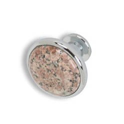 Cabinet knobs-chrome finished -Almond Mauve