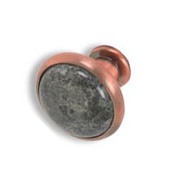 cabinet konbs-brushed Antique copper- Ice Flower Blue