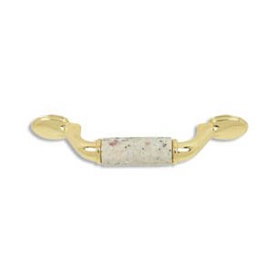 designer pull-500pulls-Polished Brass Finish-Kashmire White