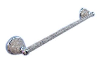 Towel bar short-Almond Mauve-pole with stone finished