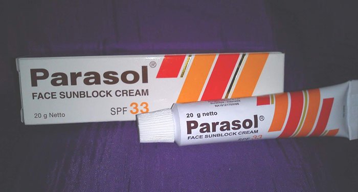 Parasol Face Sunblock Cream SPF 33 All Skin UV Sun Guard Protection 20 Gr