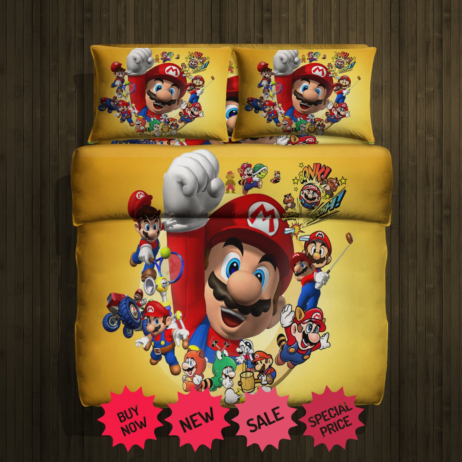 Super Mario Fleece Blanket Large & 2 Pillow Cases #85057678,85057680(2)