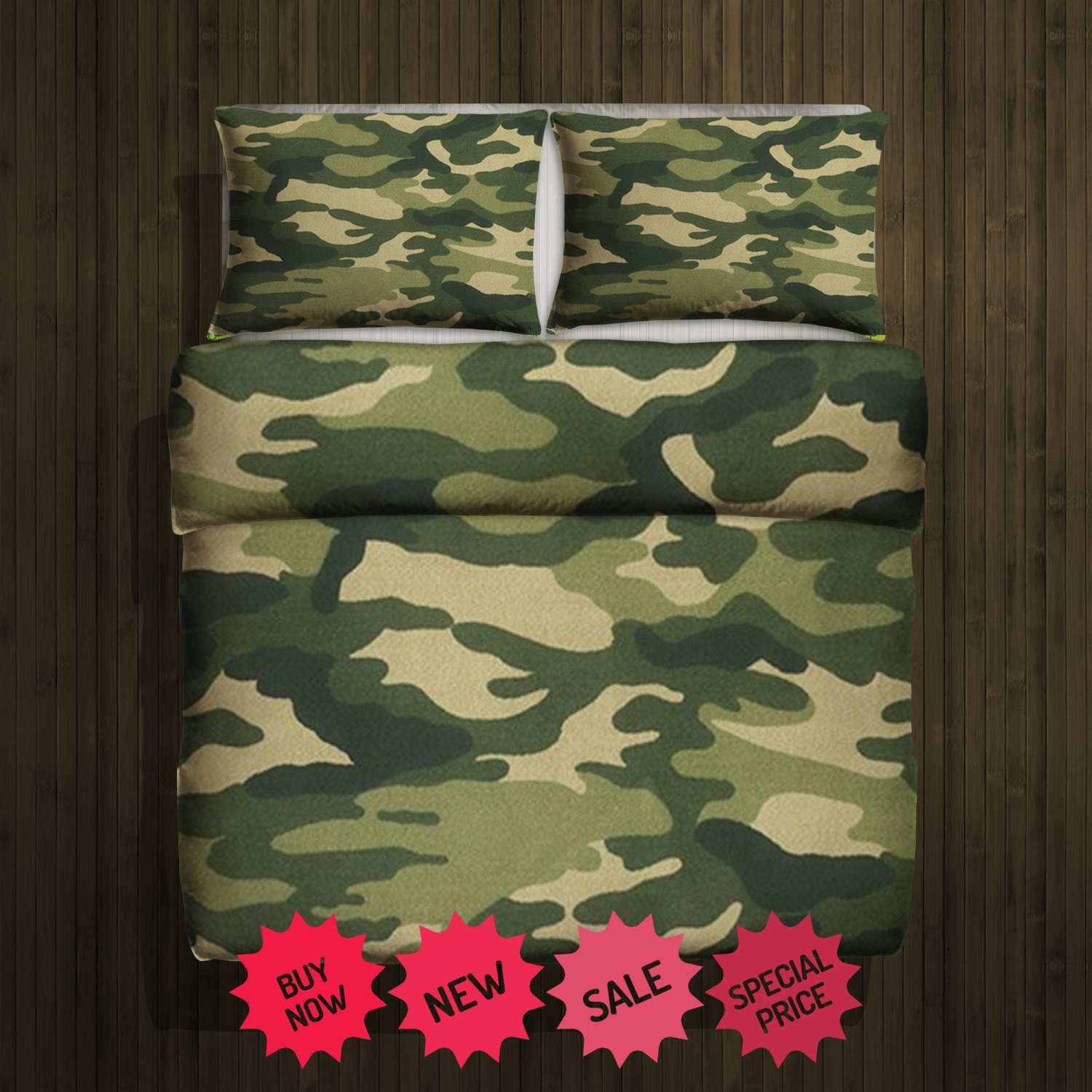 Army Fleece Blanket Large & 2 Pillow Cases #84600950,84600956(2)