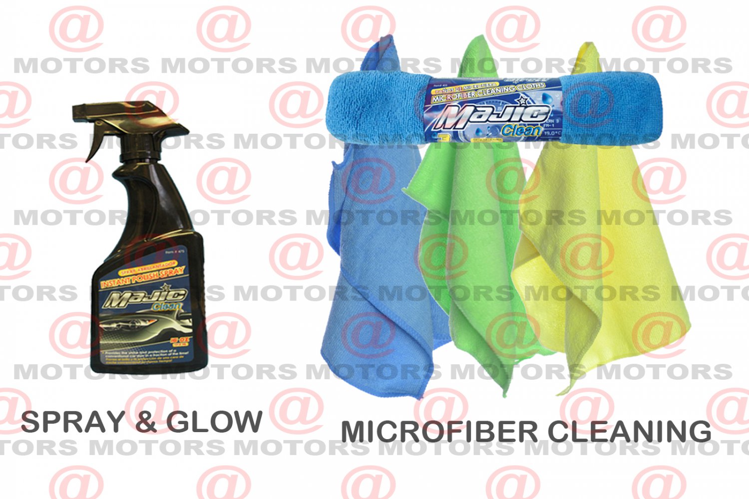 Spray & Glow Absorbent Microfiber Cleaning Cloths Size 12"X16" Majic 3 Pk New