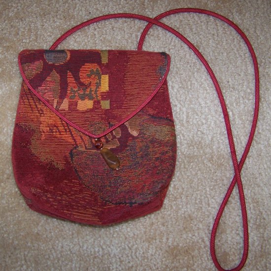 Red Orange Tapestry Purse