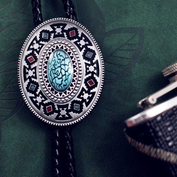 Necklace Tie Vintage Bolo Tie Necklace -Totem of Dragon Nest,Oval Punk Tie Hip Necklace t11