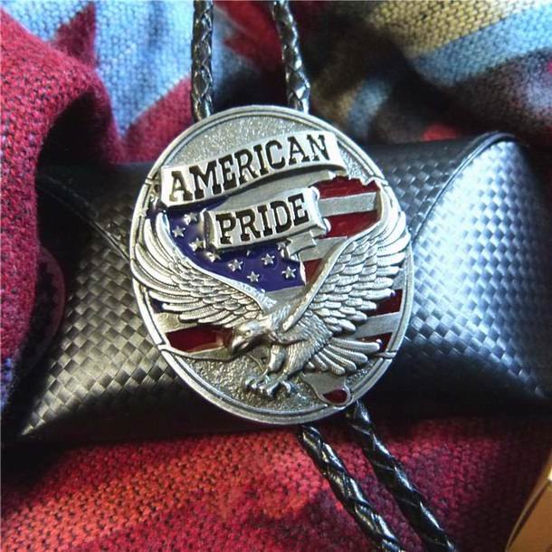 Bolo Tie Totem Necklace - American Pride Eagle Necklace Tie - Vintage Bola Tie t12