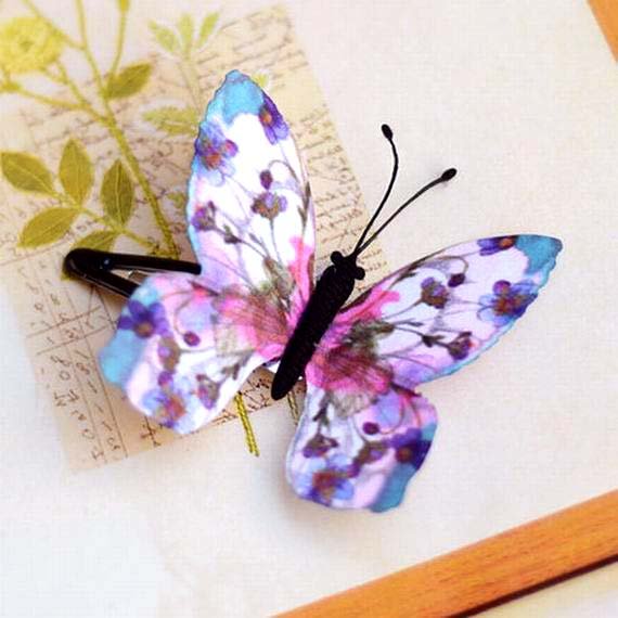 Butterfly Hair Clips Silk Butterfly Bobbypin Wedding Hairpin Hair Accessories (1 piece)