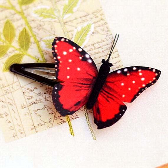 Butterfly Hair Clips Silk Butterfly Bobbypin Wedding Hairpin Bridesmaid hair (1 piece)