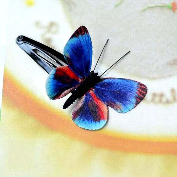 Butterfly Hair Clips Silk Butterfly Bobbypin Wedding Hairpin Butterflies Hair Accessories (1 piece)