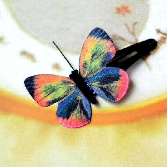 Butterfly Hair Clips Silk Butterfly Bobbypin Wedding Hairpin Butterflies Hair Accessories (1 piece)