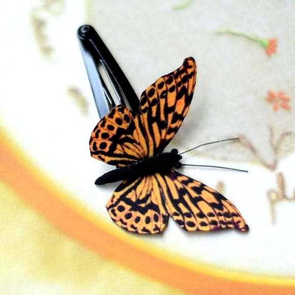 Butterfly Hair Clips Silk Butterfly Bobbypin Wedding Hairpin Butterflies Hair Accessories (1 piece)