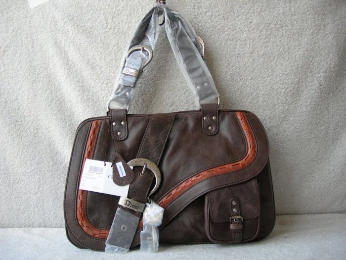 Dior Gaucho Large Double Saddle Real LeatherBag Grey