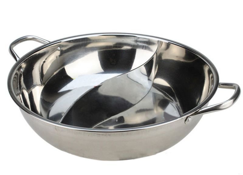 28CM 304 STAINLESS STEEL Pot Mandarin Duck S-Pan Thick Cooker Pot Bowl