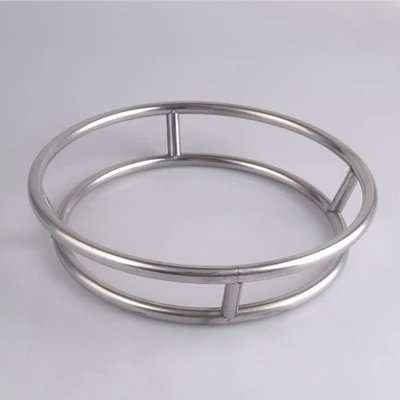 M Size Stainless Steel Pot Rack Creative Round Double Rings Stand Anti-Hot Frying Pan