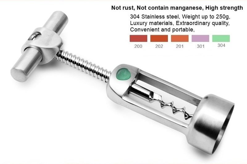 304 Stainless Steel Home Inn Bar Red Wine Cork Bottle Cap Corkscrew Cross Opener