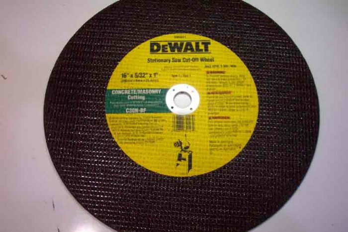 DW8011 Masonry Cut-Off Wheel
