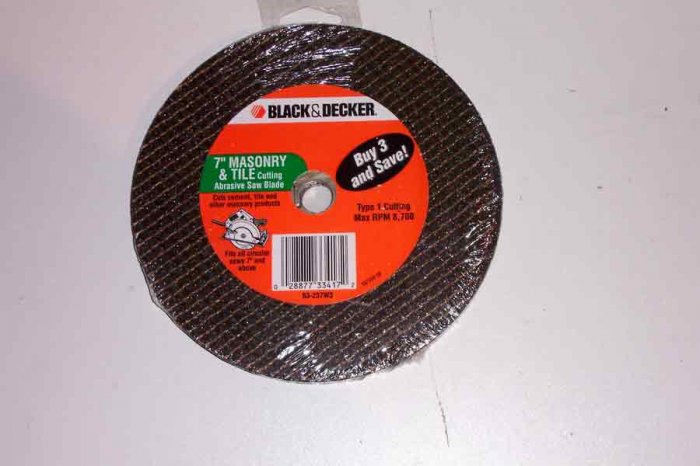TLS-63-237w3 Black & Decker 3pk. Masonry Cut-Off Blades