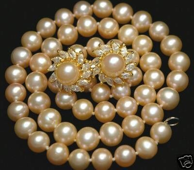 Graceful Natural Golden-Sea-Pearl Necklace