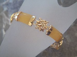 Noble jewellry gilding gem yellow jade bracelet bangle