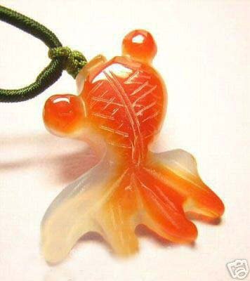 Carved Agate Jade Fish Amulet Pendant