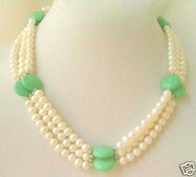 Noblest natural white pearl with turquoise necklace