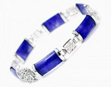 EXQUISITE 925SILVER BLUE JADE BRACELET