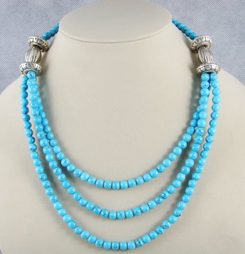 Graceful Tibetan Silver Turquoise Necklace