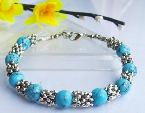 Wonderful Tibetan Silver Turquoise Bracelet
