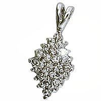 CZ diamond cluster pendant