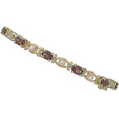 7.46 carat genuine garnet and diamond bracelet