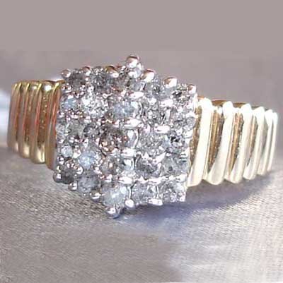 0.5 carat genuine diamond cluster ring