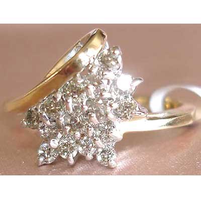 0.5 carat genuine diamond cluster ring