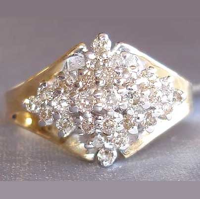 0.5 carat genuine diamond cluster ring