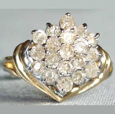 1 carat genuine diamond solid gold ring
