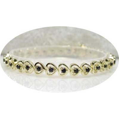 2.5 carat sapphire gold hearts bracelet