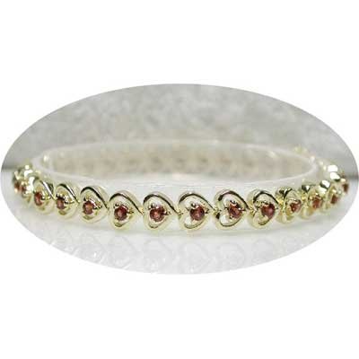 2.30 carat garnet gold hearts bracelet