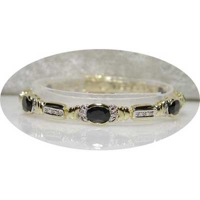 Designer 10.11 carat SAPPHIRE & DIAMOND tennis bracelet