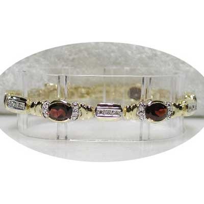 Designer 9.11 carat GARNET & DIAMOND tennis bracelet