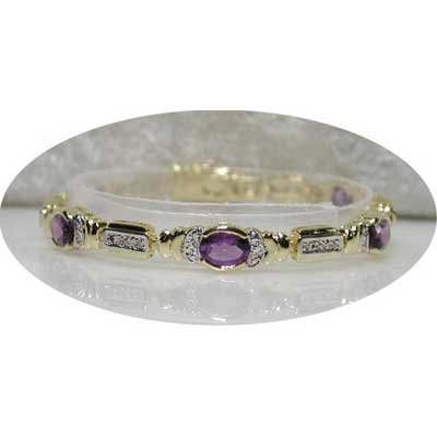 Designer 6.61 carats AMETHYST & DIAMOND tennis bracelet