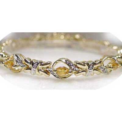 2.11 ctw Genuine Citrine & Diamond bracelet