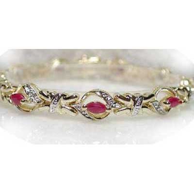 2.61 ctw Genuine Ruby & Diamond bracelet