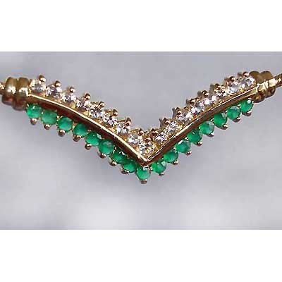 EMERALD AGATE and WHITE TOPAZ gold necklace