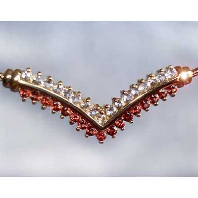 GARNET and WHITE TOPAZ gold necklace
