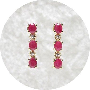 2.53 carat Ruby & Diamond earrings