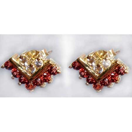 1.05 ctw Garnet & White Topaz earrings