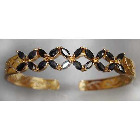 3 carat genuine SAPPHIRE gold bangle
