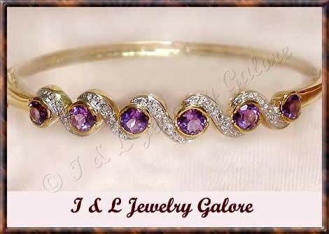 3.2ctw genuine AMETHYST gold bangle