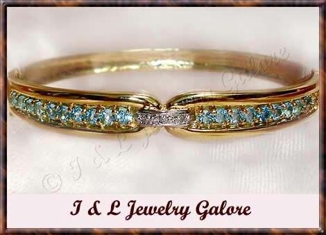 2.52 ctw Genuine TOPAZ & DIAMOND gold bangle